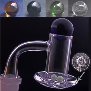 Quartz Banger Nail Beveled Edge Cyclone Spinning + Färgrik Carb Cap + TERP Pearlssmoking Tillbehör med 10mm 14mm 18mm Man Kvinna för DAB Rig Bong