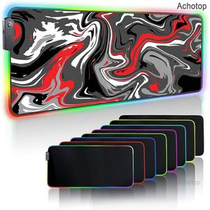 Mouse Pads & Wrist Rests Strata Liquid RGB Pad Gaming Accessories Gamer Keyboard Pc Diy Big Mousepad Marble Speed Backlit Mat For Laptop Car