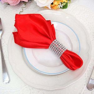 Wedfavor 50 pcs 30 cm tabela de cetim guardanapos de banquete de banquete panos de guardanapos de pano de bolso para o hotel evento decoração de casamento