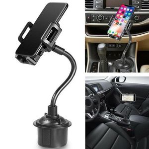 Cup Holder Phone Mount Universal Adjustable Goosenecks Car Phone Cradle for Samsung Note 20 A71 iPhone 12 Pro Max with Retail Packaging izeso