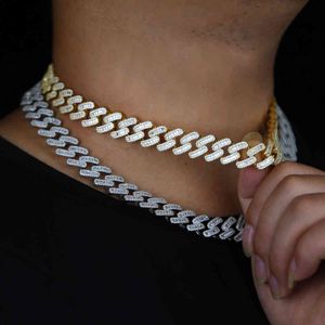 2021 hip hop män halsband med cz asfalterad långa kubanska kedjan halsband i guld silver färg pojke tungt halsband för födelsedagsfest x0509