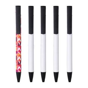 Sublimacja Żel Pen Plastikowy Pusty DIY Czarny Ballpoint Z Uchwytami Telefonów Komórkowymi Ciężarami Coating Clip Piens Business Office School Supplies