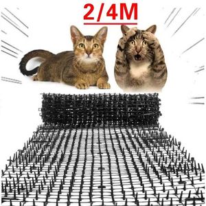 2 / 4m Trädgårdskatt Scat Repellent Mat Prickle Strips Anti Net Spike Deterrent Håll Hund Away Digging Climbing Husdjur Suppleie 211111