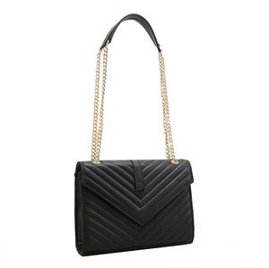 Handbags For Womens toptan satış-Moda Kadınlar Lüks Crossbody Çanta Ünlü Klasik Tasarımcı Messenger Lady Çapraz Vücut Çanta Çanta Kadın Tote Satchel Çanta Siyah Altın Gümüş Zincir PU Deri