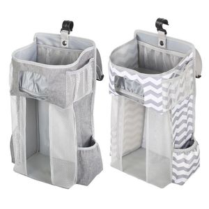 Organizador de armazenamento de bebê berço saco de armazenamento de pendurado organizador de caddy para bebê essenciais conjunto de cama saco de armazenamento de fralda 210312