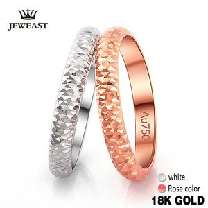18k Pure Gold Ring Rose White Unisex Mężczyźni Kobiety Kochanek Zaręczyny Ślubne Biżuteria Dziewczyna Miss Gift 2020 Drop
