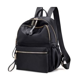 Estilo da faculdade coreano bolsa de moda casual All-Match À Prova D 'Água Nylon Oxford Black Backpack