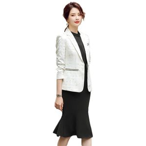 Korean Plus Size Fashion Slim Small Suit Female Long-sleeved Spring Autumn Casual Fragrance Style Jacket LR1044 210531