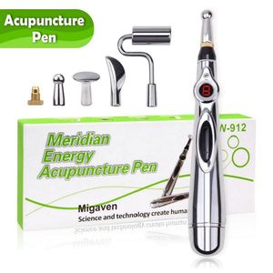 Massaggiatore portatile con 5 teste di massaggio Dispositivo di terapia elettrica Meridian Sub-health Penna magica per agopuntura