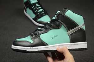 Shoes Dunk Running High Tiffany Casual Sports Aqua blue Black crocodile leather Sneakers Zapatos 36-46