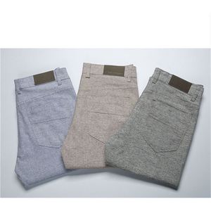 Spodnie Mężczyźni Casual Pościel Mężczyzna Spodnie Mężczyzna Długie Prosto Khaki Plus Size Pant Slim Business Garnitur, L118 210715