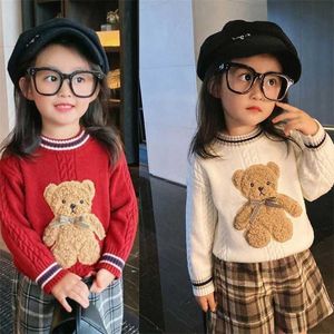 Keelorn Christmas Winter Warm Clothes for Baby Girls Boy Sweater Autumn Cartoon Bear Knitting Pullover Toddler Kid Xmas Clothing 211201