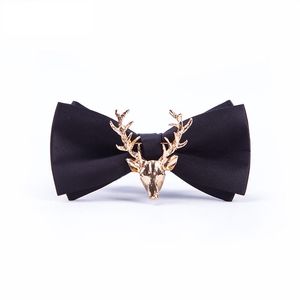 High Quality 2020 Tie with Metal Elk Smooth Butterfly Luxury Designers Brands Wedding Bow Ties for Men Purple Yellow