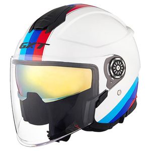 Capacete de Motocicleta Capacete Corrida Aberto Face Crash Dual Lente Motorbike Scooter Casco Moto para Homens Certificação