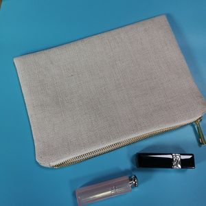 Borsa da stoccaggio del trucco di biancheria di poliestere in poliestere piccolo regalo dell ospite di nozze 6x9 pollici Borse cosmetici - per le sacchetti vuote della sublimazione con la cerniera dorata