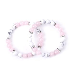 8mm Naturstein handgemachte Stränge Perlen Charm Armbänder für Frauen Männer Liebhaber Mode einstellbar Yoga Schmuck