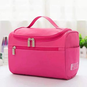 Bolsa de higiene masculina à prova d'água para viagem Armazenamento de cuidados com a pele Bolsa feminina com zíper de poliéster Fivela Cordão sólido Bolsa portátil para lavagem e maquiagem com grande espaço Bolsa de armazenamento