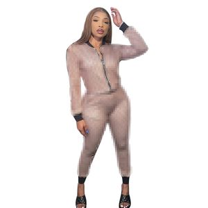 Brev TrackSuits Unga Lady Sport Bekväma Kvinnors Tryckta Casual Two Pieces Set Zipper Jacket med byxor S-2XL