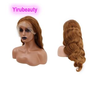 البكر الماليزي شعر البكر البسكاني 8# موجة الجسم الملونة 180 ٪ الكثافة متوسط ​​الحجم 13*4 wigs yirubeauty 12-32inch