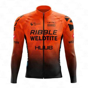 Huub Uzun Kollu Bisiklet Jersey Erkekler Turuncu Bisiklet Giyim Sportwear Dağ Bisikleti Jersey Döngüsü Top Tricotas de Ciclismo Hombre G1130