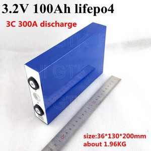 8 pcs lifepo4 Bateria 3.2V 100AH ​​3C Taxa de descarga para 12V 24V EV Painel Solar Invertir Invertida Energy Storage Battery Pack DIY