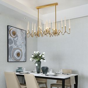 Novo luxo sala de estar jantar lustre simples criativo acrílico luz minimalista personalidade quarto pendurado luzes