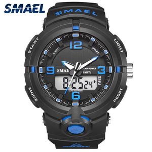 Smael 2019 Luxury Brand Watch Men Militär Klockor Sport Quartz Armbandsur Manlig Big Watch LED 8017 Män Klockor Vattentålig Q0524