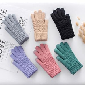 Vijf vingers handschoenen plus fluwelen verdikte winter zachte warme mitten thermische fleece gevoerde elastische volledige vinger voor mannen en vrouwen
