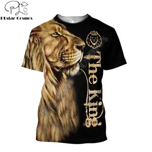 Yaz Erkekler T-shirt Aslan / Avcılık Geyik ve Dövme Ejderha 3D Baskılı T-shirt Harajuku Rahat Kısa Kollu Tee Gömlek Unisex QDL012 210629