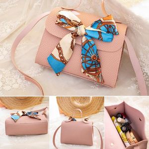 Wholesale Women PU Leather Shoulder Bag Casual Messenger Pouch Crossbody Shopping Travel Streetwear Fashion Ribbon Bows Magnetic Buckle