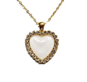 2021 Heart shape Sublimation Necklace With Crystal Best Promotion Gifts Custom Jewelry Necklace For Daily Ware