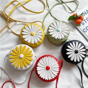 Party Favor Round Shape Flower Style Mini Kids Bags Lovely Daisy Girls Messenger Ryggsäck One Shoulder Coin Bag