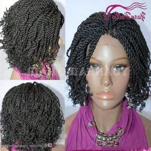Wholesale burgundy bob wig virgin for sale - Group buy Curly Synthetic Braided Lace Front Wig Heat Resistant Kinky Twists Full Handwork Braids Wigs for Black Women Express Delivery Qnjhp