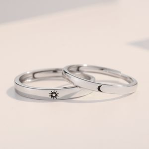 2021 summer sun moon couple Valentine's Day gift simple opening adjustable ring for men and women