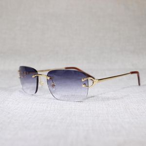 Sonnenbrille Vintage Randlos C Draht Männer Brillen Klare Gläser Frauen Oval Brillen Für Outdoor Metall Rahmen Oculos Gafas