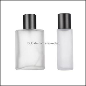 Packing Office School Business Industrial 50 ml Frostat glas per bärbar resa Aluminiumflaskor Refillerbar Spray Tom Flaska Skräddarsy