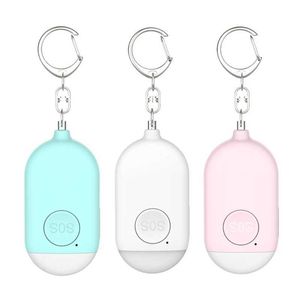 Personal Police Siren 130db Safety Alarm Keychain Rechargeable Safety Protection Device for Ladies Girls Elderly G1019