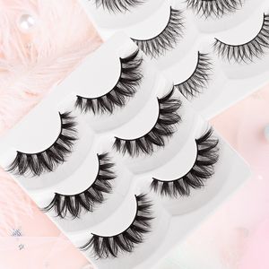 Novos 3Pairs Cílios Falsos Wispy Curl Natural Falso Mink Eyelashes Handmade Eyelash Extension Maquiagem Ferramentas Cruelty Free