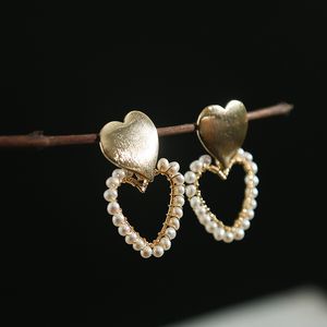 Perla d'acqua dolce naturale Boho Goccia a cuore per le donne Regalo di compleanno Orecchini pendenti Gioielli aretes de mujer