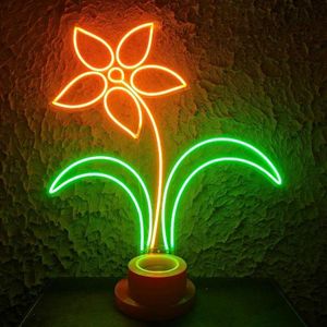 Altre Forniture Per Feste Di Eventi Fiore Insegna Al Neon Personalizzata Fatta A Mano Per Decorazioni Per La Casa E Negozio Materiale Acrilico Appeso Al Muro Sembra Molto Bene