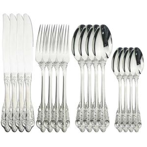 18/10 Zestaw sztućców ze stali nierdzewnej Zachodnia Noże Western Forks Spoon Tableware Home Kitchen Dinner Silverware 211112