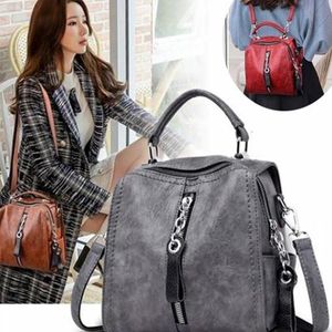 Backpack Style Black Red Wine Women Backpacks Fashion Shoulder Crossbody Bags For Girl Bookbags Solid Small Schoolbags Travel Bag