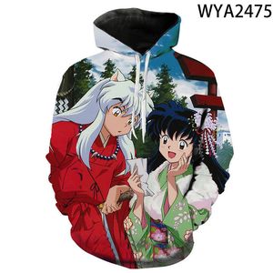 Mężczyźni Kobiety Dzieci Anime Inuyasha 3D Print Bluzy Moda Bluzy Harajuku Topy Boy Girl Dzieci Cool Coolie Swetover