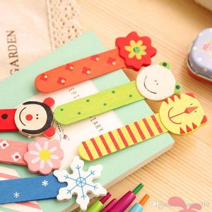 Lovely Cartoon Wooden Bookmarks Children Colorful Cute Animals Bookmark School Office Stationery Students Animal Bookmarks XDH1448 T03