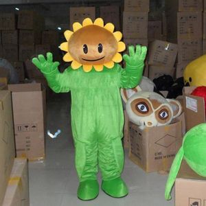 Halloween bonito girassol mascote traje top qualidade desenhos animados sun flower pelúcia anime tema caráter adulto tamanho Natal carnaval festa de aniversário fancy outfit