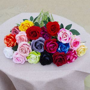 51cm Long Stem Silk Rose Flower Red Pink White Simulation Roses for DIY Wedding Bouquets Centerpieces Bridal Shower Party Home Decor