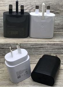 AU UK Plug Plug OEM Qualidade Tipo C CARREGADORES NOTA 10 USB C CARREGE RÁPIDO CARREGADOR RÁPIDO 20W POLEGE DE POWER PULL 25W PARA SAMSUNG Galaxy Note10 S10 S20 EP-TA800