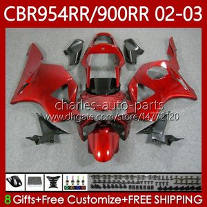 Кредит для кузова для Honda CBR900 CBR954 RR CBR 954 900 RR CC 2002-2003 Body 61No.8 CBR954RR CBR 900RR 954RR 900CC 02 03 CBR900RR CBR954-RR 2002 2003 Glossy Red