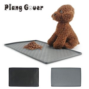 Silikon Vattentät Pet Feeding Mat Dog Bowls Slitstarkt Pet Vatten Mathållare Kattfoder Ät Mats 210722