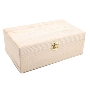 Boîte de rangement en bois Couleur Couleur Couleur Scotch Pine Flip rectangulaire Boîte de cadeau en bois massif Boîte à bijoux à la main Boîte de bijoux Boîte en bois Droptship x0703